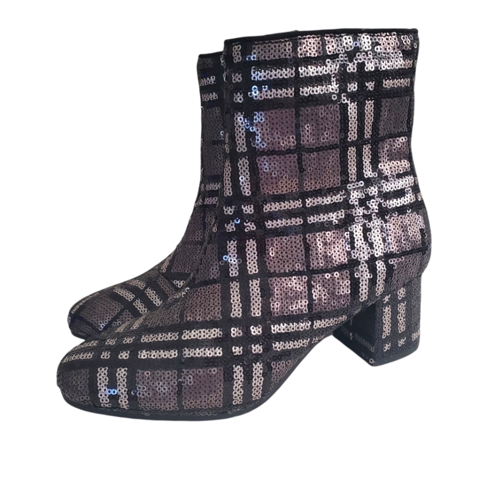 Impo Jagger plaid sequined boots 6M
